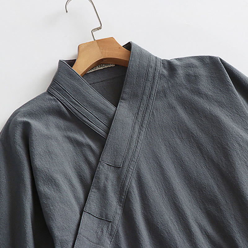 Túnica larga taoísta para hombre con mangas tres cuartos y ceremonia tradicional de Tai Chi de Wudang con Buddha Stones - image 7