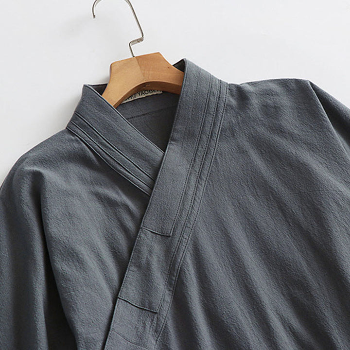 Túnica larga taoísta para hombre con mangas tres cuartos y ceremonia tradicional de Tai Chi de Wudang con Buddha Stones - image 7