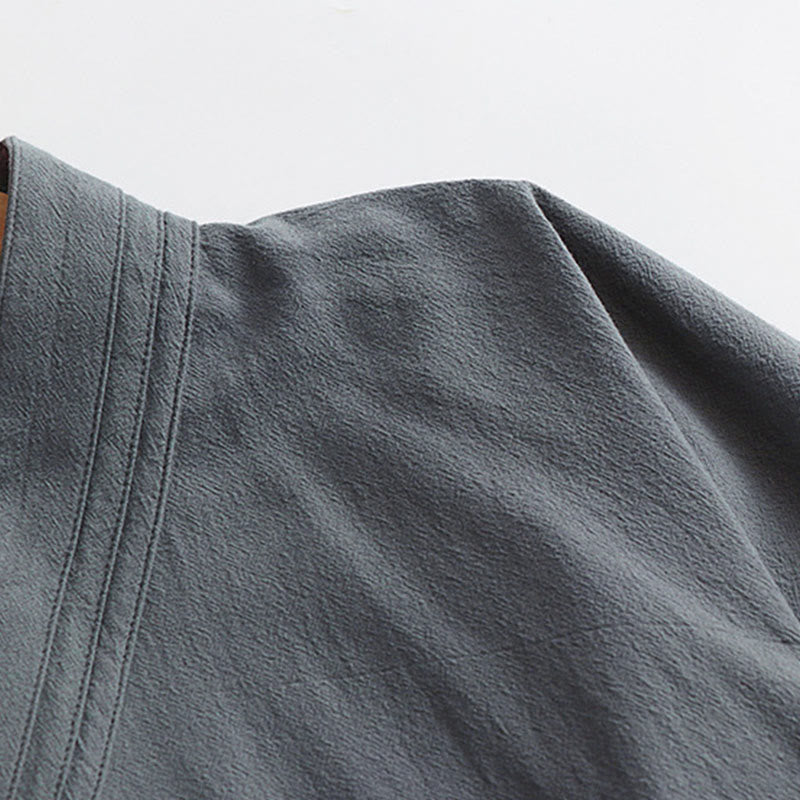 Túnica larga taoísta para hombre con mangas tres cuartos y ceremonia tradicional de Tai Chi de Wudang con Buddha Stones - image 6