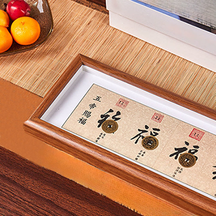 Marco de fotos con Buddha Stones , personaje Fu, monedas de los Cinco Emperadores, adorno para decoración del hogar - image 4