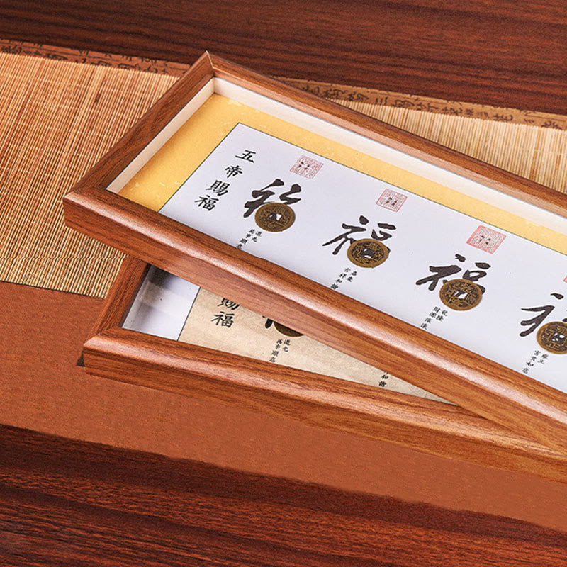 Marco de fotos con Buddha Stones , personaje Fu, monedas de los Cinco Emperadores, adorno para decoración del hogar - image 13