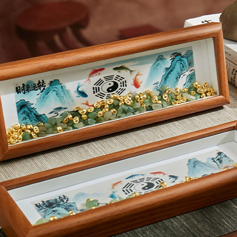 Buddha Stones, cristal verde, Bagua, pez koi, símbolo Yin Yang, lingote dorado, marco de fotos, adorno para decoración del hogar - image 16