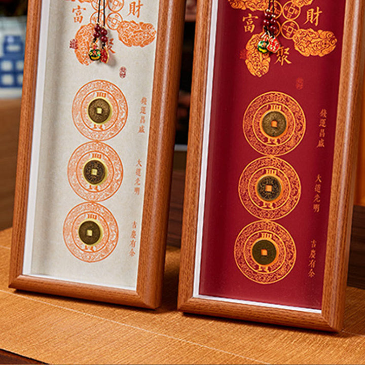 Buddha Stones, monedas de cobre, cinabrio, atraen la fortuna, bendición, marco de fotos, adorno para decoración del hogar. - image 9
