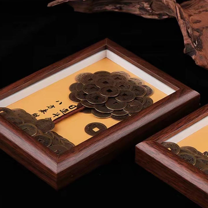 Marco de fotos con Buddha Stones y monedas de los Cinco Emperadores para atraer la fortuna y la protección, adorno para decoración del hogar. - image 6