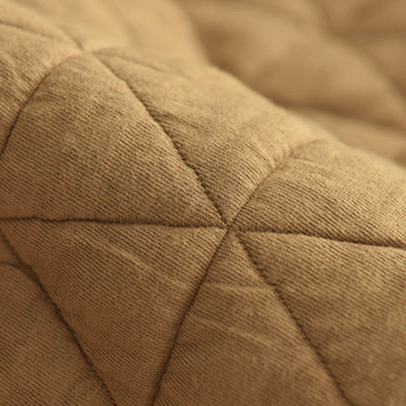 Chaqueta térmica de algodón de manga larga con estampado de rombos para mujer, con bolsillos, de Buddha Stones - image 15