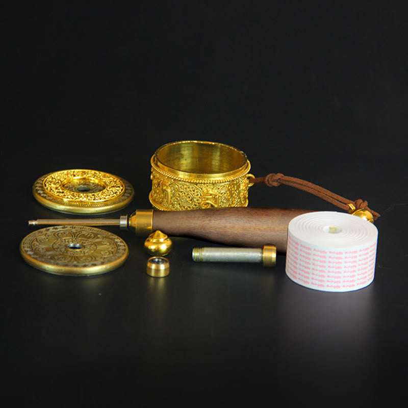 Rueda de oración tibetana de la suerte, decoración de seis palabras verdaderas - image 8