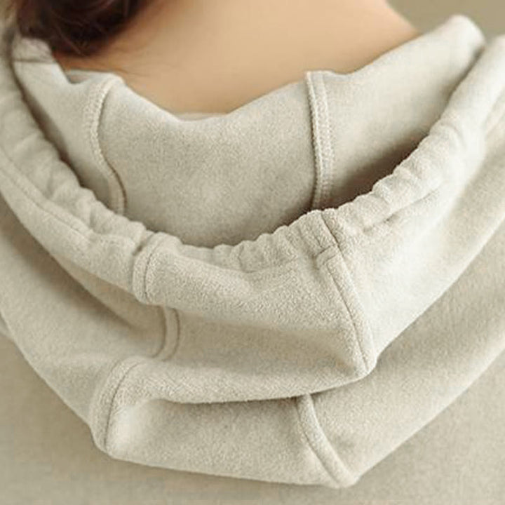 Sudadera con capucha de algodón de manga larga para mujer, color liso, con estampado de Buddha Stones, para invierno - image 14