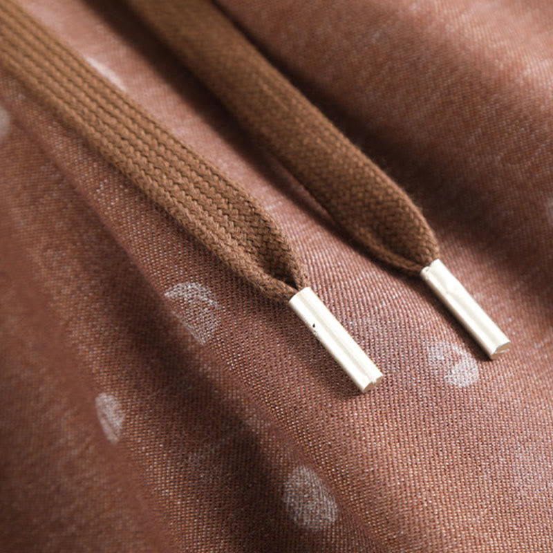 Buddha Stones anchos de poliéster para mujer con estampado de lunares blancos y bolsillos - image 10