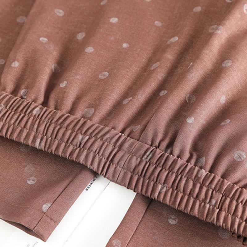 Buddha Stones anchos de poliéster para mujer con estampado de lunares blancos y bolsillos - image 7