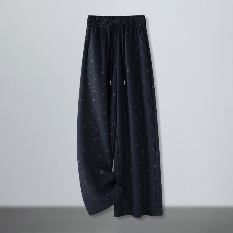 Buddha Stones anchos de poliéster para mujer con estampado de lunares blancos y bolsillos - Azul medianoche - US12, UK/AU16, EU44 (3XL) - image 0