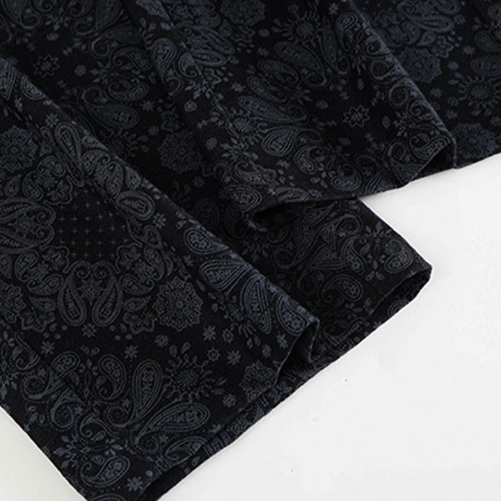 Pantalones anchos de poliéster con estampado floral de Buddha Stones para mujer, con bolsillos - image 4