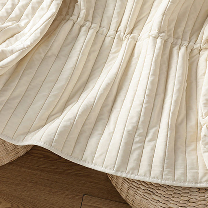 Chaqueta de algodón de manga larga con cuello redondo y cordón ajustable para mujer de Buddha Stones con bolsillo - image 20