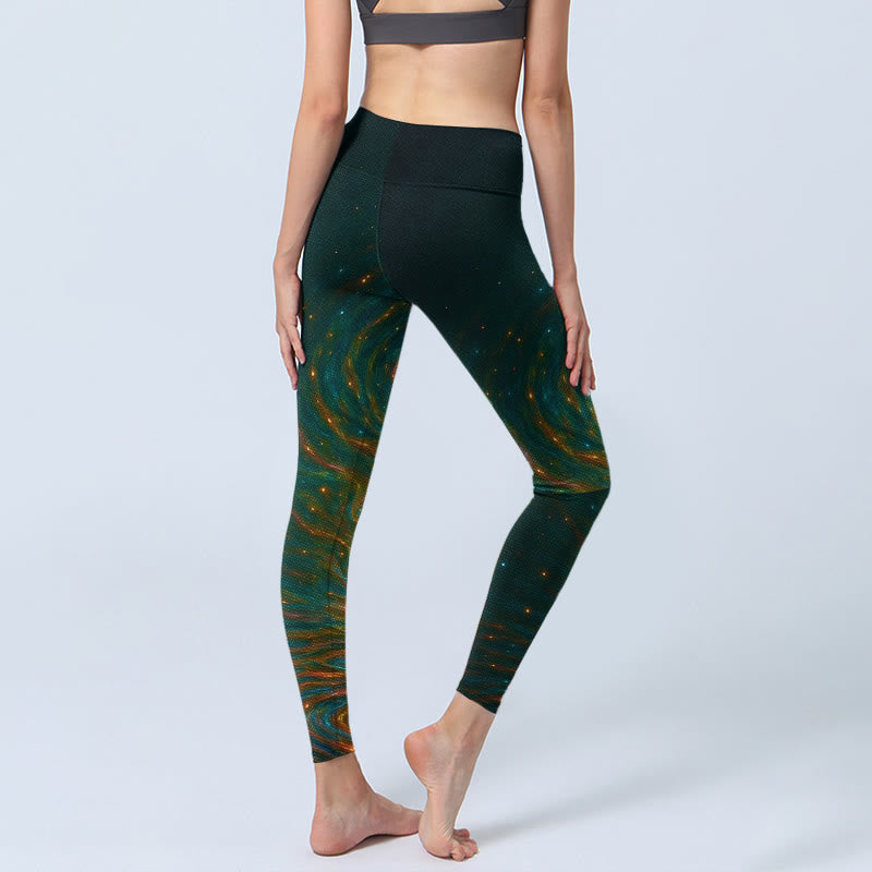 Leggings de yoga para mujer con estampado de ondas de agua de loto y Buddha Stones - image 3