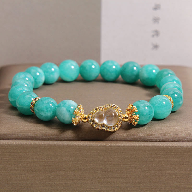 Pulsera de cuentas de amazonita con diseño de calabaza y Buddha Stones que aportan confianza y sanación - Amazonita (circunferencia de la muñeca: 15-18 cm) - image 0