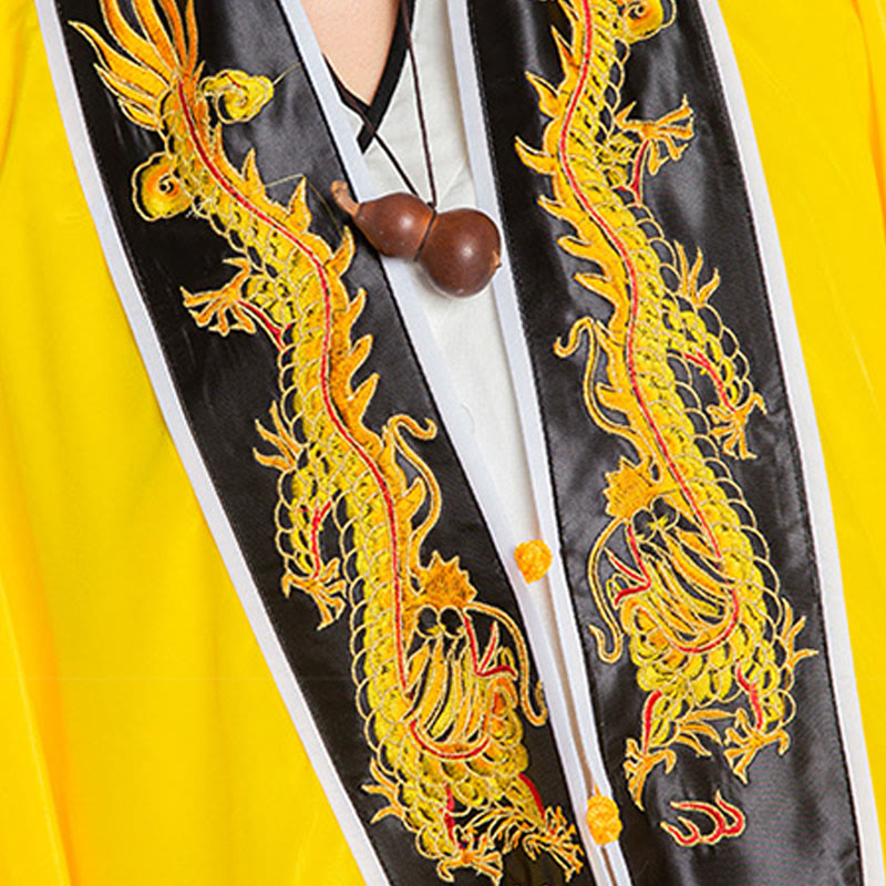 Kimono taoísta unisex de manga larga y ancha con bordado de dragón y tigre de Wudang y Buddha Stones para ceremonia de Qigong - image 12