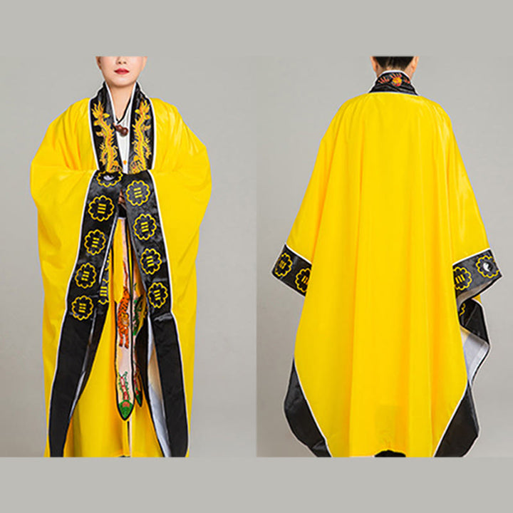 Kimono taoísta unisex de manga larga y ancha con bordado de dragón y tigre de Wudang y Buddha Stones para ceremonia de Qigong - image 10