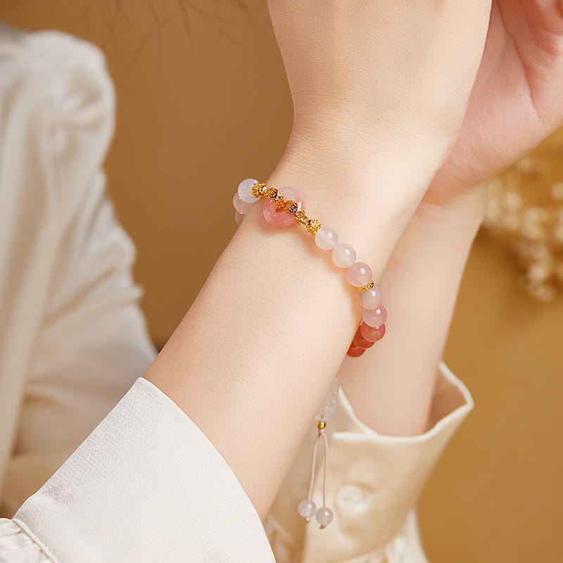 Pulsera de plata de ley 925 con Buddha Stones , ágata roja y calcedonia blanca, con hebilla de paz y confianza. - image 10