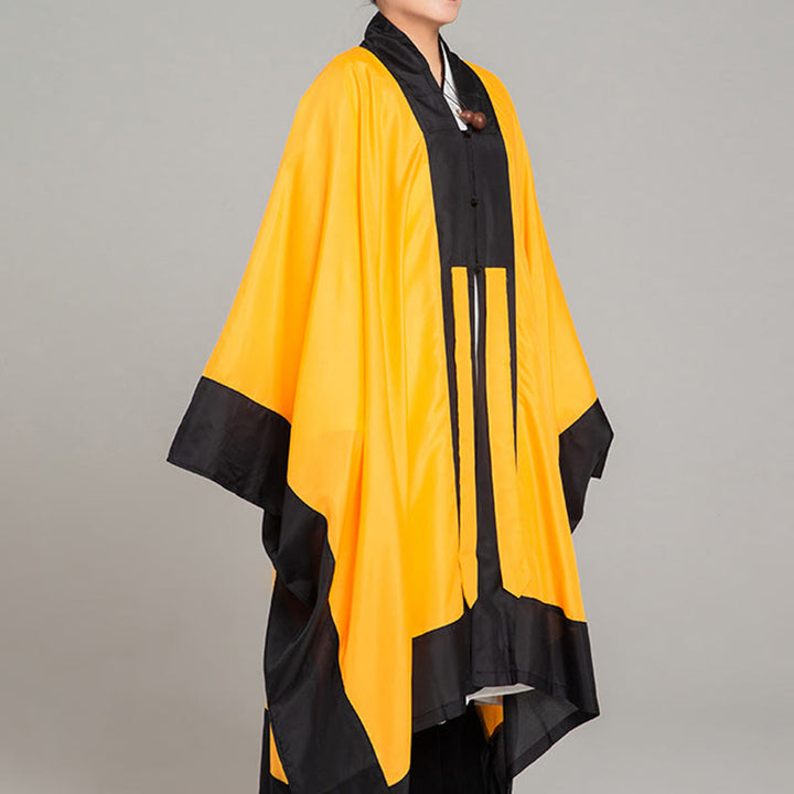 Kimono taoísta unisex de manga larga y ancha con Buddha Stones Wudang, color liso, para ceremonia de Qigong y Tai Chi - image 1