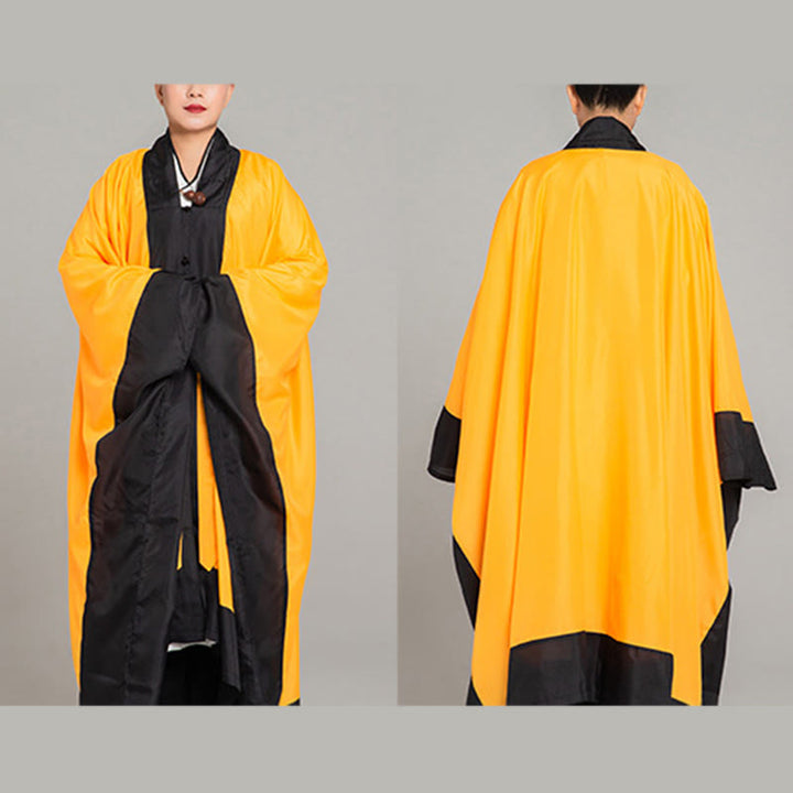 Kimono taoísta unisex de manga larga y ancha con Buddha Stones Wudang, color liso, para ceremonia de Qigong y Tai Chi - image 5