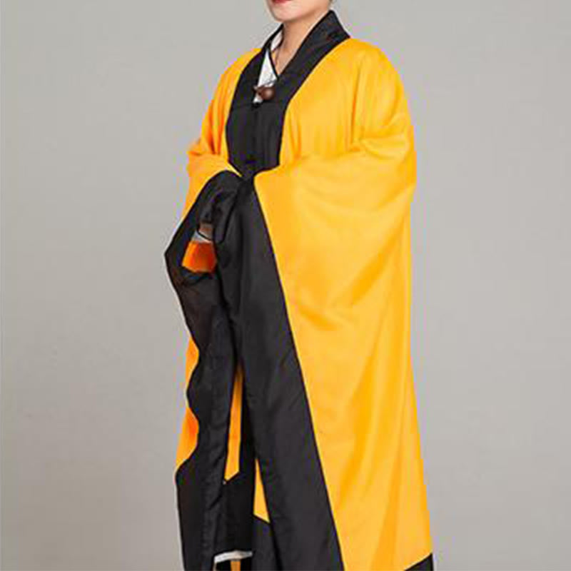 Kimono taoísta unisex de manga larga y ancha con Buddha Stones Wudang, color liso, para ceremonia de Qigong y Tai Chi - image 2