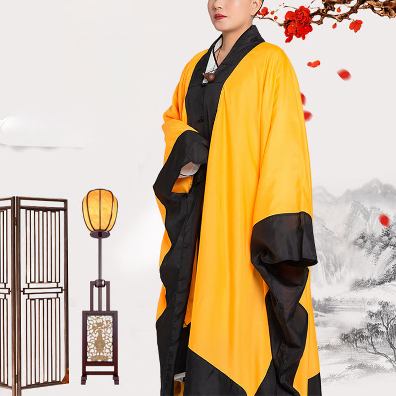 Kimono taoísta unisex de manga larga y ancha con Buddha Stones Wudang, color liso, para ceremonia de Qigong y Tai Chi - image 6