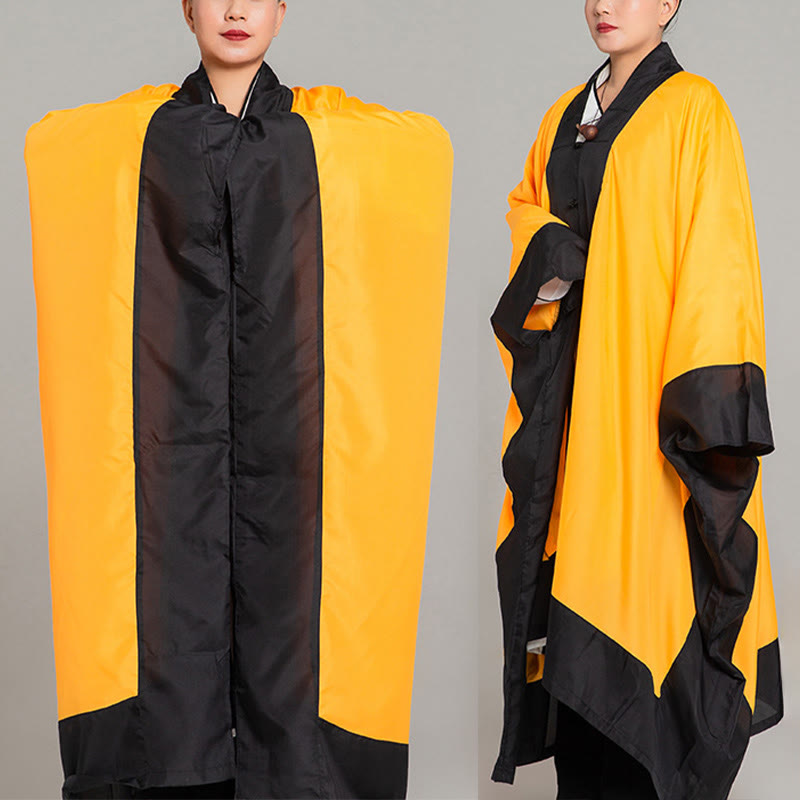 Kimono taoísta unisex de manga larga y ancha con Buddha Stones Wudang, color liso, para ceremonia de Qigong y Tai Chi - image 4