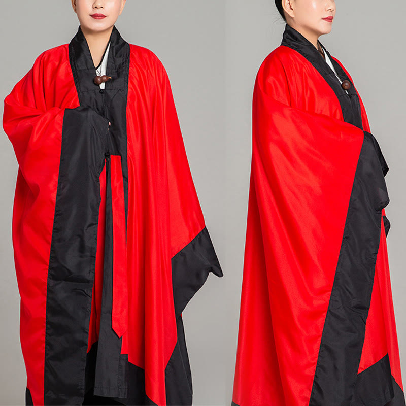 Kimono taoísta unisex de manga larga y ancha con Buddha Stones Wudang, color liso, para ceremonia de Qigong y Tai Chi - Rojo - 2XL - APTO PARA US. UK/AU - XL - image 11