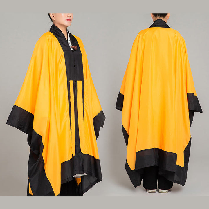 Kimono taoísta unisex de manga larga y ancha con Buddha Stones Wudang, color liso, para ceremonia de Qigong y Tai Chi - Amarillo - 2XL - APTO PARA US. UK/AU - XL - image 0