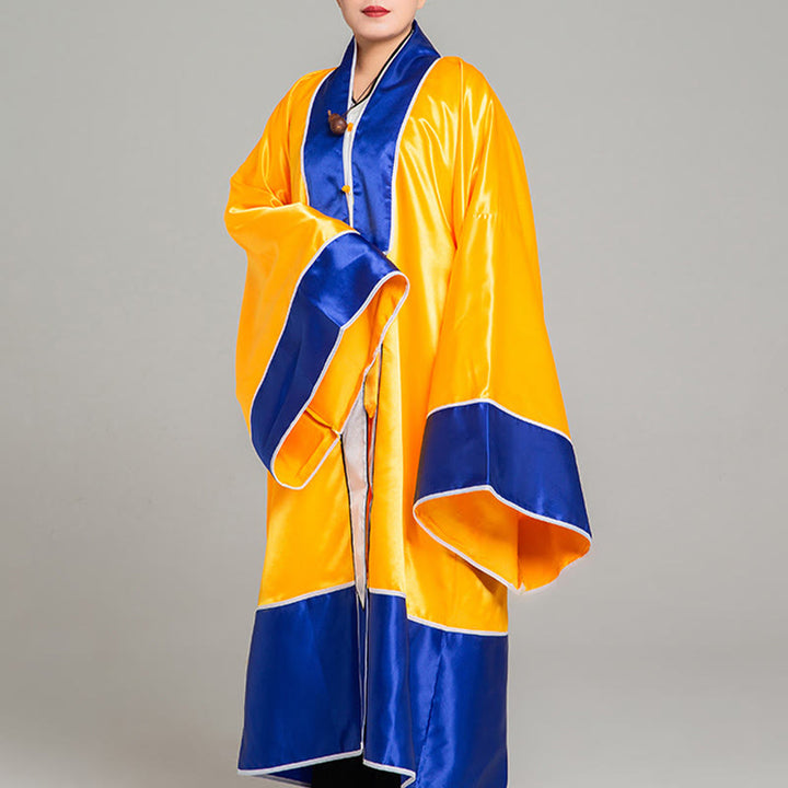 Kimono unisex taoísta de manga larga y ancha con bordado de grulla Wudang y Buddha Stones para ceremonia de Qigong y Tai Chi - Amarillo - 2XL- APTO PARA US./ UK/AU/ EU- XL - image 7
