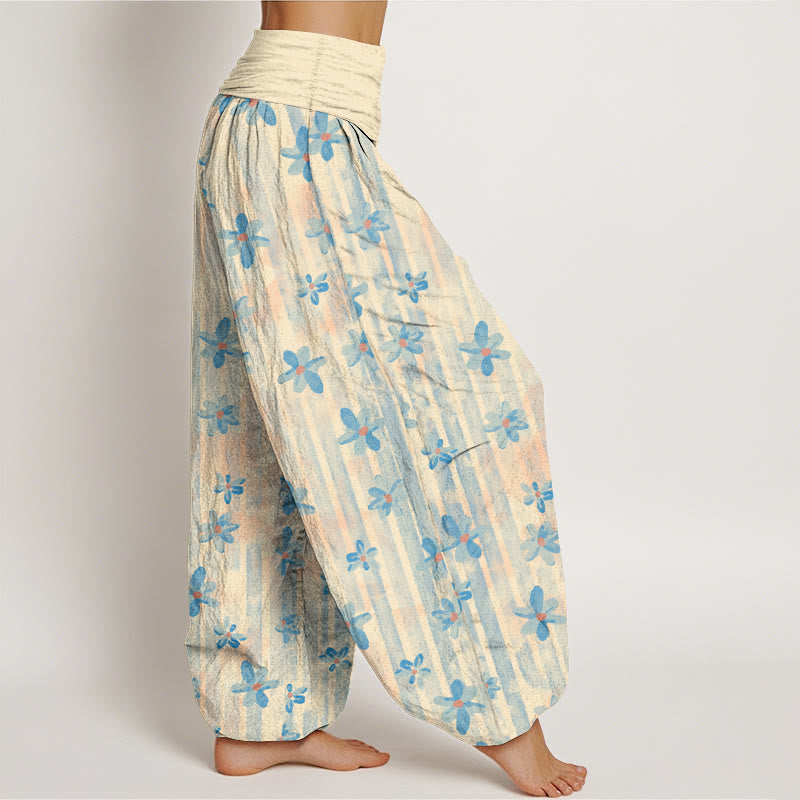 Pantalones harén de algodón con estampado floral de Buddha Stones para mujer, cintura elástica - image 2