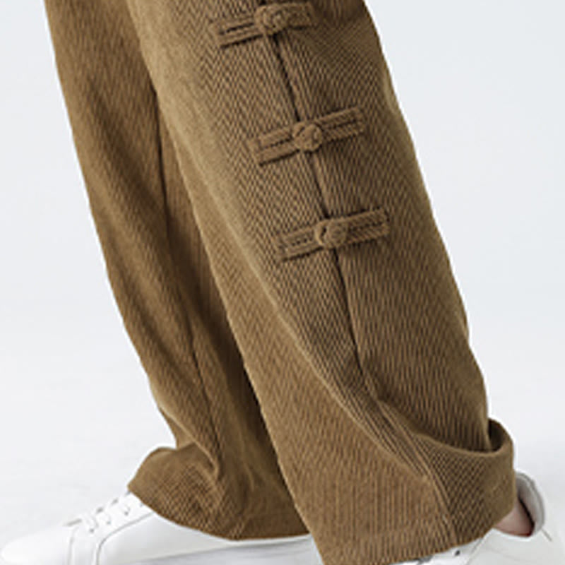 Pantalones rectos de pana con cordón y bolsillos para hombre, con Buddha Stones - image 10