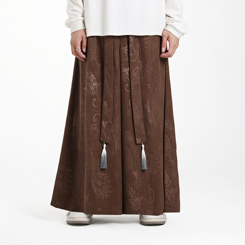 Pantalones anchos de pana con diseño de Buddha Stones y jacquard con cordón ajustable para hombre, con bolsillos - image 1