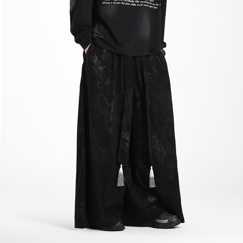 Pantalones anchos de pana con diseño de Buddha Stones y jacquard con cordón ajustable para hombre, con bolsillos - image 13
