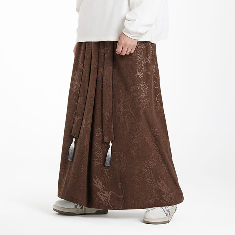 Pantalones anchos de pana con diseño de Buddha Stones y jacquard con cordón ajustable para hombre, con bolsillos - image 2