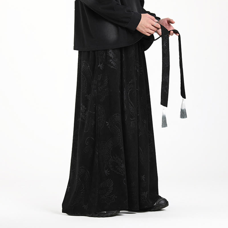 Pantalones anchos de pana con diseño de Buddha Stones y jacquard con cordón ajustable para hombre, con bolsillos - image 15