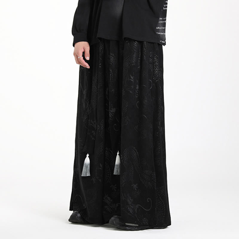 Pantalones anchos de pana con diseño de Buddha Stones y jacquard con cordón ajustable para hombre, con bolsillos - image 12
