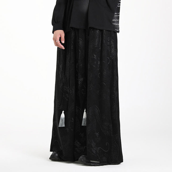 Pantalones anchos de pana con diseño de Buddha Stones y jacquard con cordón ajustable para hombre, con bolsillos - image 12