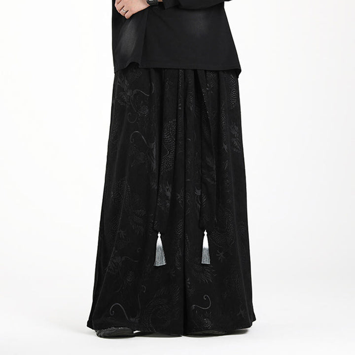 Pantalones anchos de pana con diseño de Buddha Stones y jacquard con cordón ajustable para hombre, con bolsillos - image 14