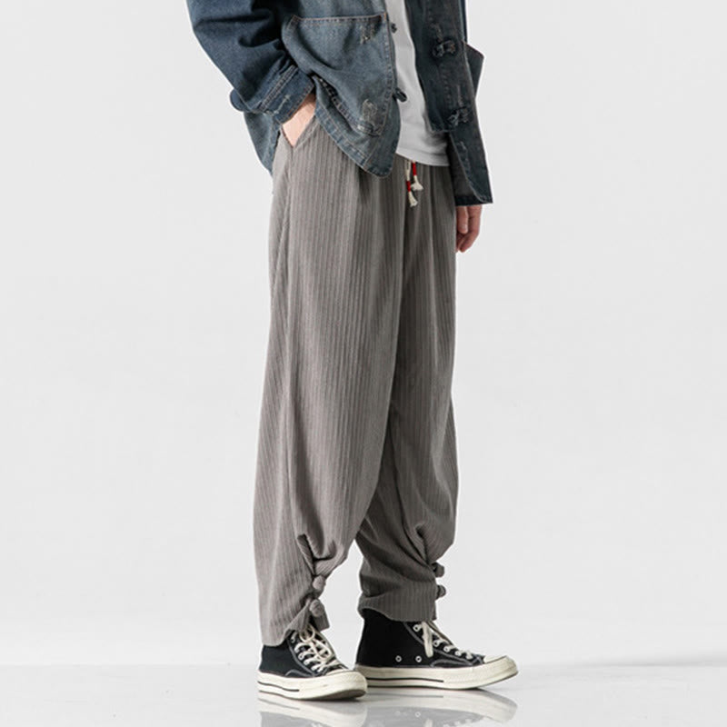 Pantalones rectos de algodón con botones y bolsillos para hombre, diseño de Buddha Stones, otoño e invierno. - image 3