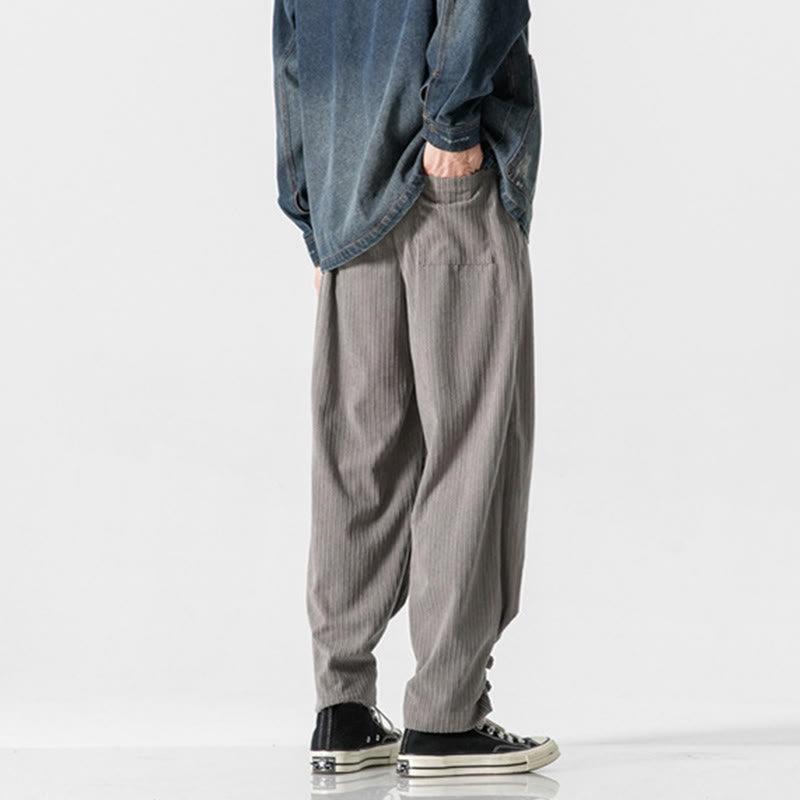 Pantalones rectos de algodón con botones y bolsillos para hombre, diseño de Buddha Stones, otoño e invierno. - image 4