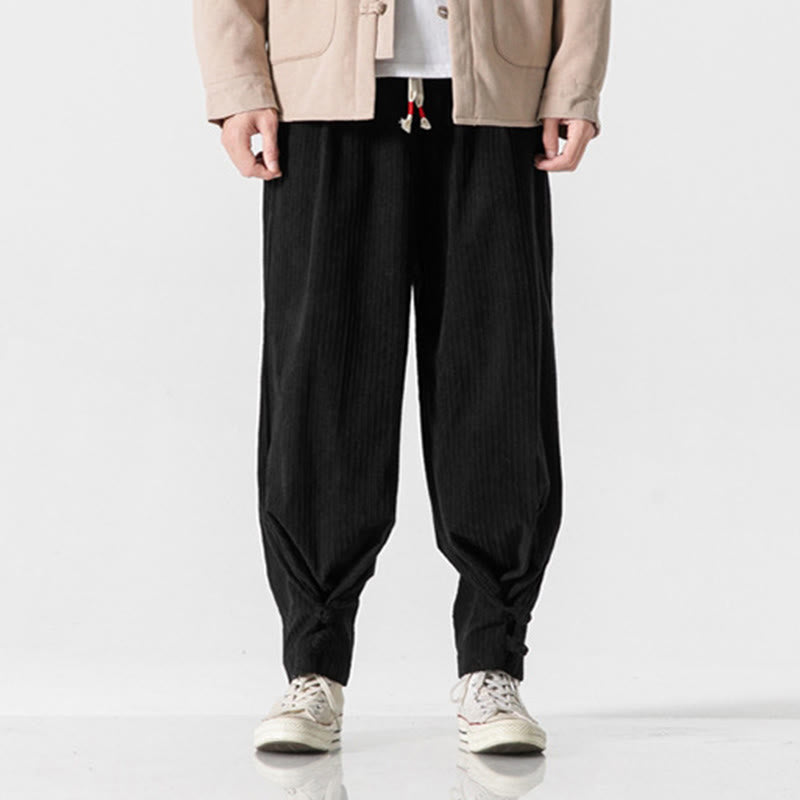 Pantalones rectos de algodón con botones y bolsillos para hombre, diseño de Buddha Stones, otoño e invierno. - Negro - US/UK/AU46, EU56 (5XL) - image 23