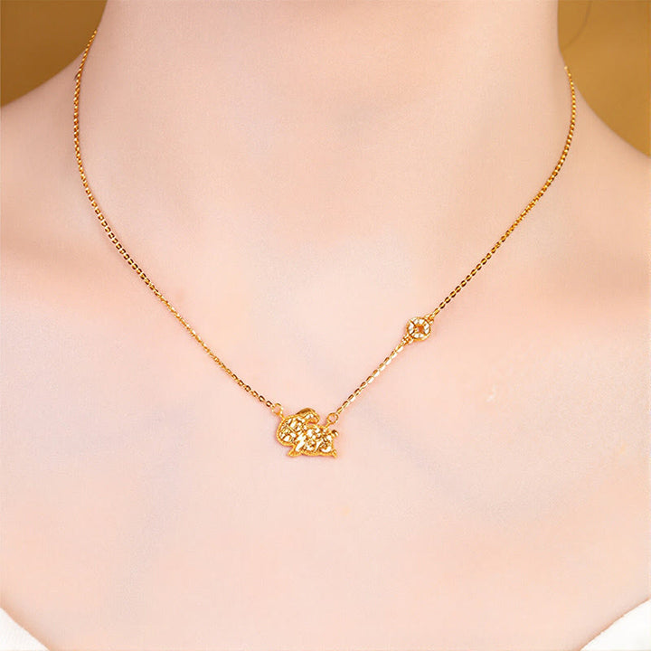 Collar con colgante de cadena con diseño de moneda de plata de ley 925 con Buddha Stones, año del Caballo, zodiaco chino - image 18