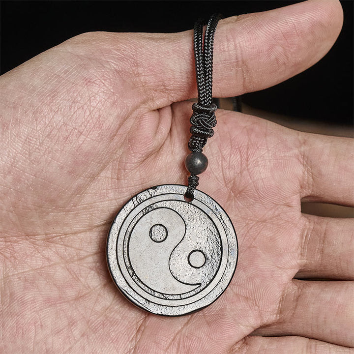 Collar con colgante de piedra de Buddha Stones auténtica y natural tallada con protección Yin Yang. - image 7