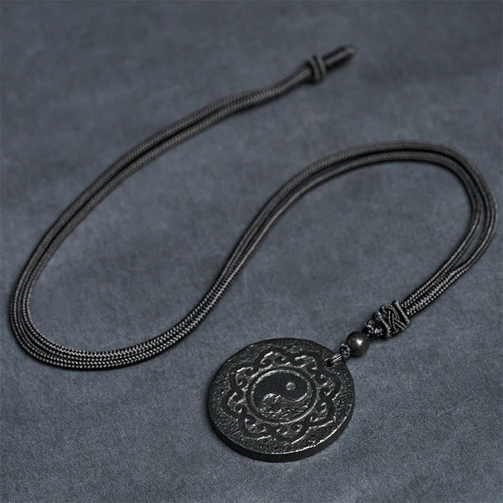 Collar con colgante de fuerza interior de piedra de shungita auténtica con símbolo de Yin Yang y Tai Chi de Buddha Stones - image 8