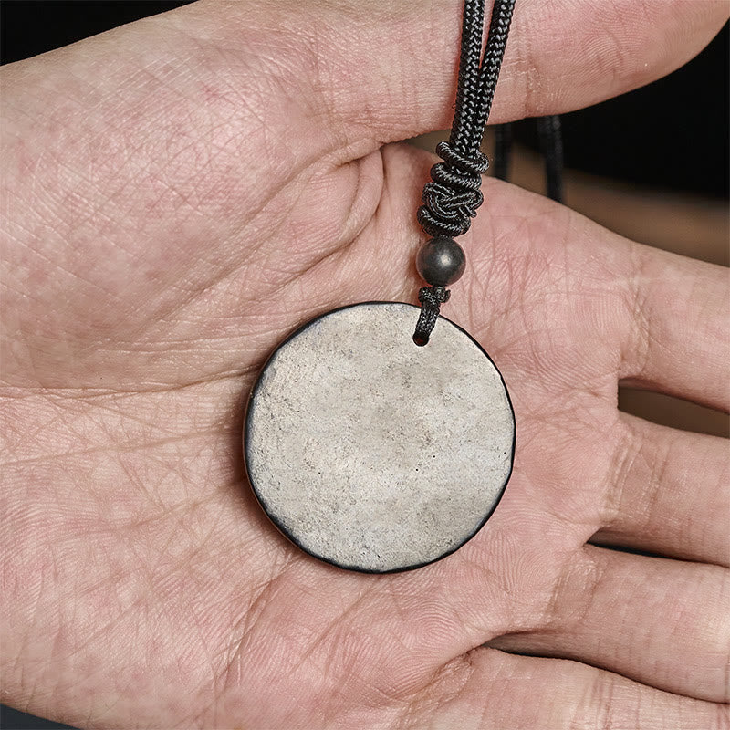 Collar con colgante de piedra de shungita auténtica con diseño circular de Buddha Stones y protección. - image 6