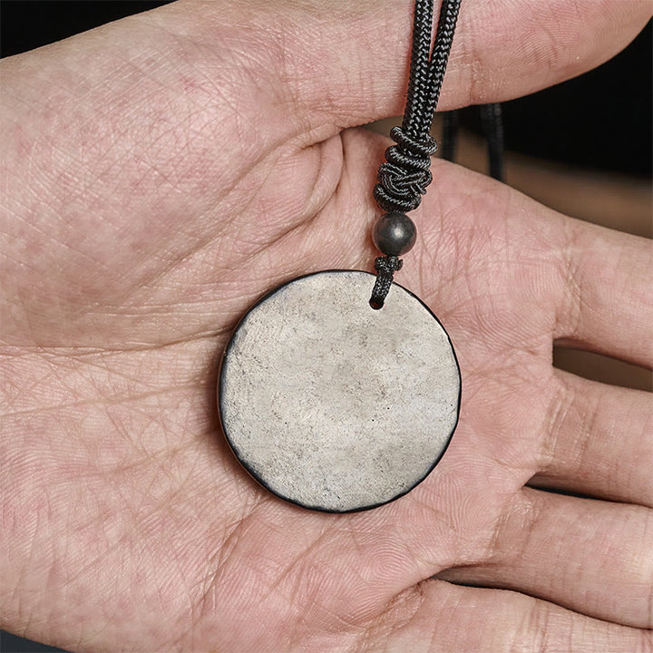 Collar con colgante de piedra de shungita auténtica con diseño circular de Buddha Stones y protección. - image 6