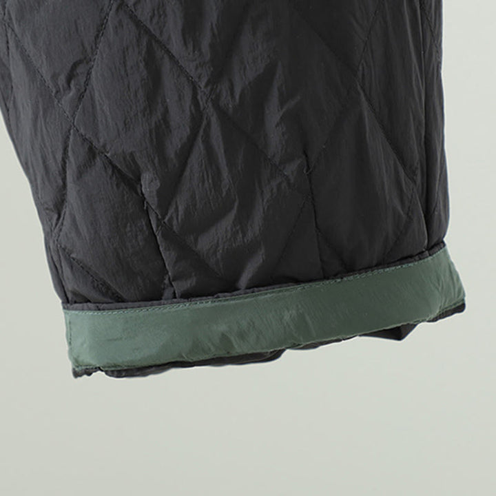 Pantalones gruesos para mujer con bolsillos y estampado de rombos y flores rosas con Buddha Stones - image 15