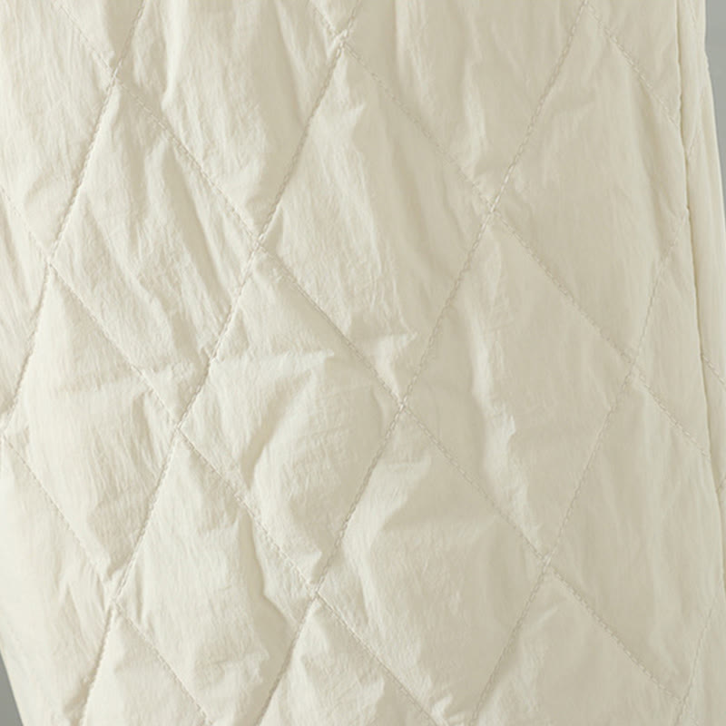 Pantalones gruesos para mujer con bolsillos y estampado de rombos y flores rosas con Buddha Stones - image 6