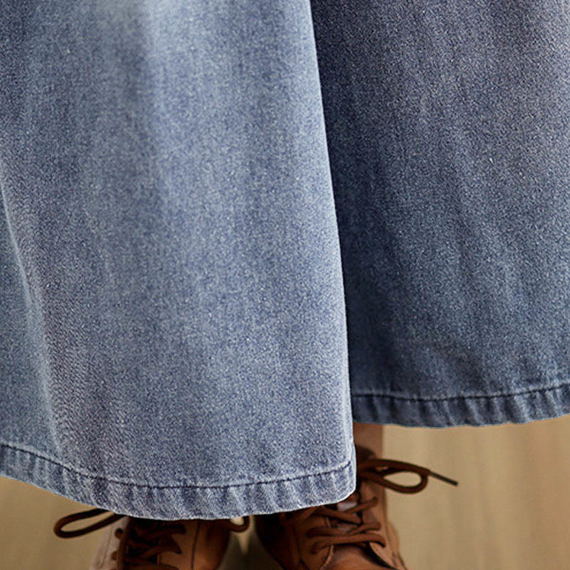 Pantalones de pierna ancha para mujer con diseño desgastado vintage de Buddha Stones Fall, cintura alta y bolsillos - image 8