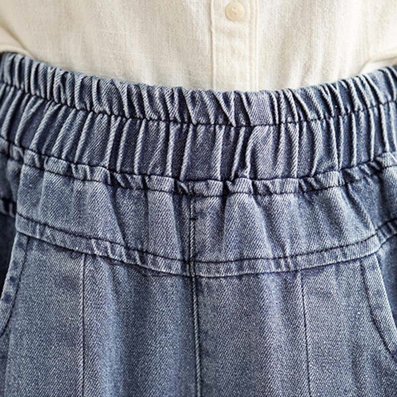 Pantalones de pierna ancha para mujer con diseño desgastado vintage de Buddha Stones Fall, cintura alta y bolsillos - image 6